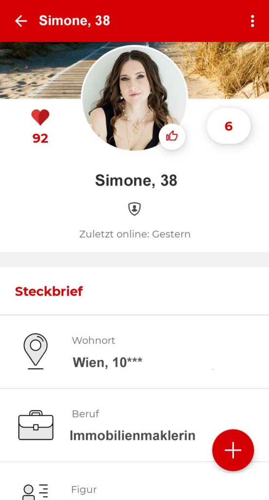 Parship Profil in der App