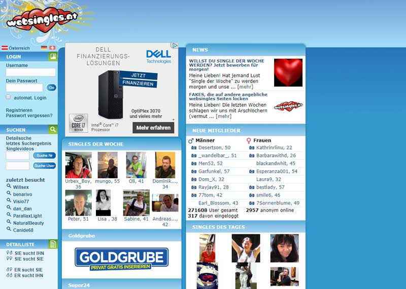 Websingles.at erster Eindruck